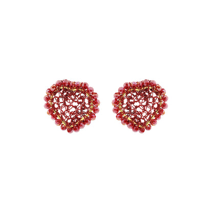 handmade-crochet-heart-shape-earrings-18k-gold-filled-wire-hypoallergenic-lightweight-statement-valentines-drop-collection-red