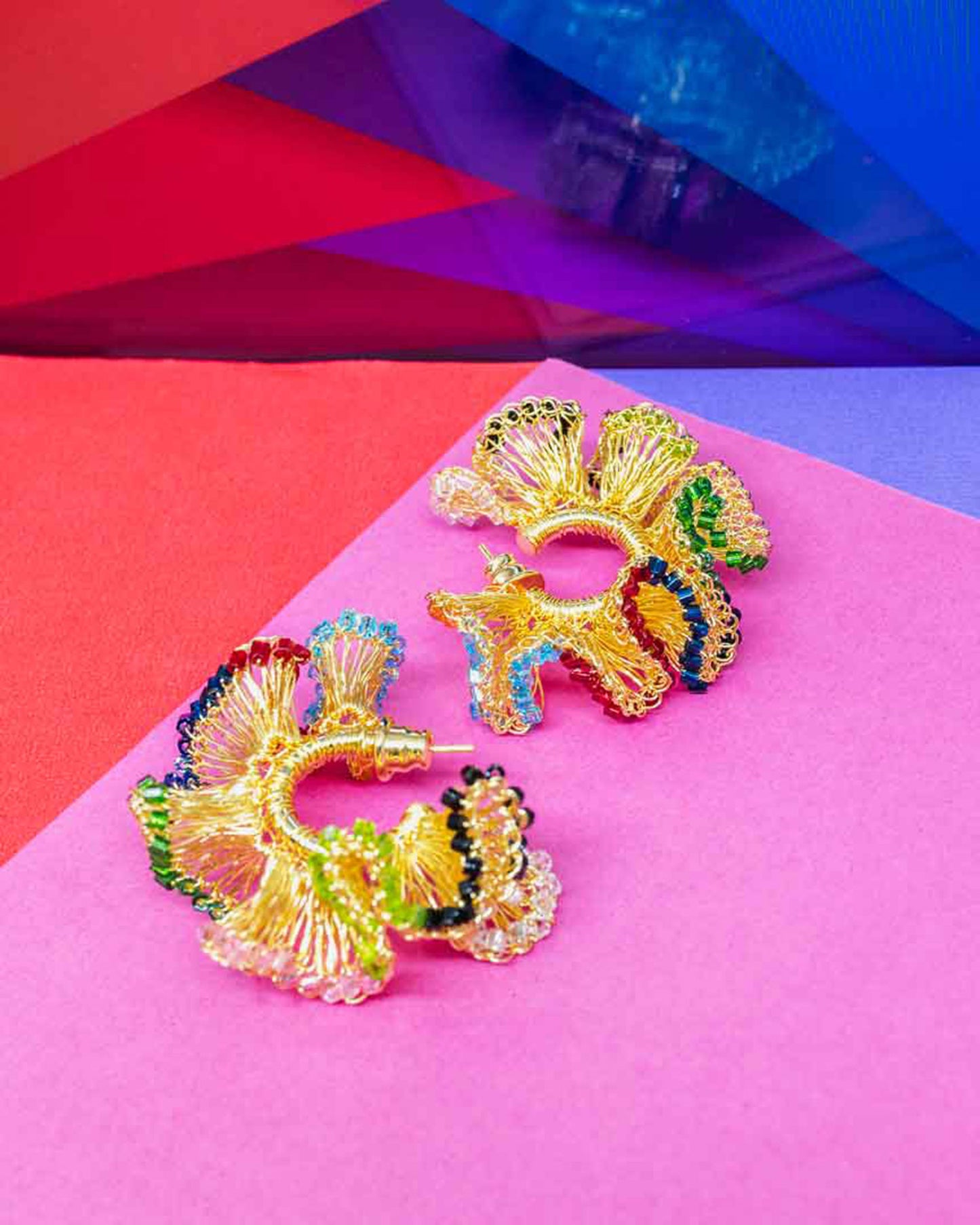 Multicolor-Gold-Handmade-Crochet-Hoop-Earrings-Rio-Hoops-18k-Gold-Filled-Hypoallergenic-Lightweight-Statement-Jewelry-Brazilian-Artisan-Made