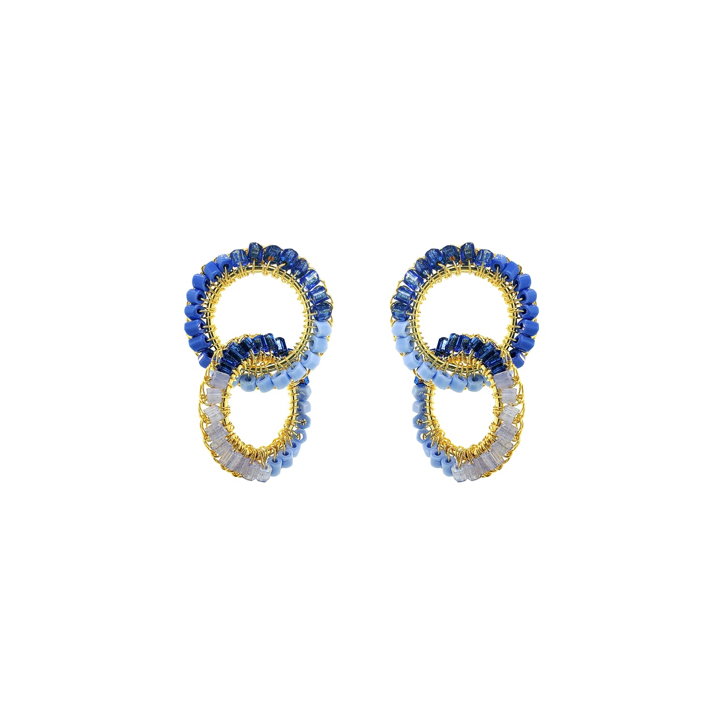 Small-Blue-Double-Hoop-Nova-Dangle-Handmade-Crochet-Earrings-18k-gold-filled-wire-hypoallergenic-lightweight-statement-soul-collection