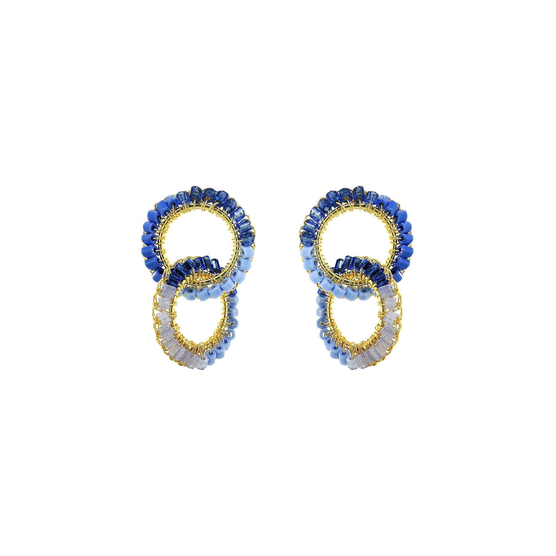 Small-Blue-Double-Hoop-Nova-Dangle-Handmade-Crochet-Earrings-18k-gold-filled-wire-hypoallergenic-lightweight-statement-soul-collection