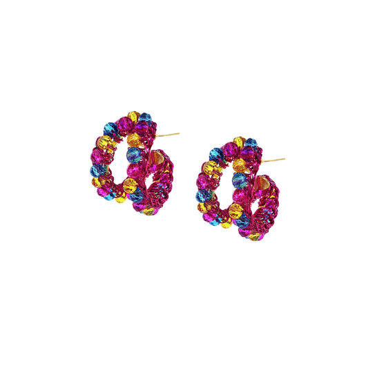 Small-Double-Hoop-Blue-Fuchsia-Yellow-Gold-Nina-Handmade-Crochet-Earrings-18k-gold-filled-wire-hypoallergenic-lightweight-statement-brazilian-soul-collection