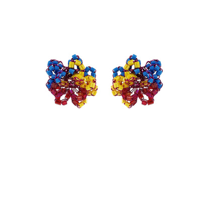 Small-Flower-Blue-Fuchsia-Yellow-Gold-Abbey-Post-Handmade-Crochet-Earrings-18k-gold-filled-wire-hypoallergenic-lightweight-statement-brazilian-soul-collection