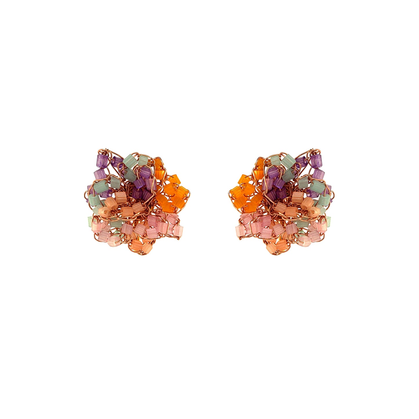 Small-Flower-Green-Pink-Purple-Orange-Gold-Abbey-Post-Handmade-Crochet-Earrings-18k-gold-filled-wire-hypoallergenic-lightweight-statement-brazilian-soul-collection
