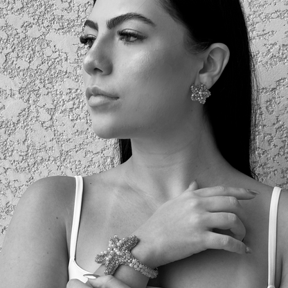 Small-Gold-Sea-Star-Mini-Post-Handmade-Crochet-Earrings-18k-gold-filled-wire-hypoallergenic-lightweight-statement-soul-collection-model