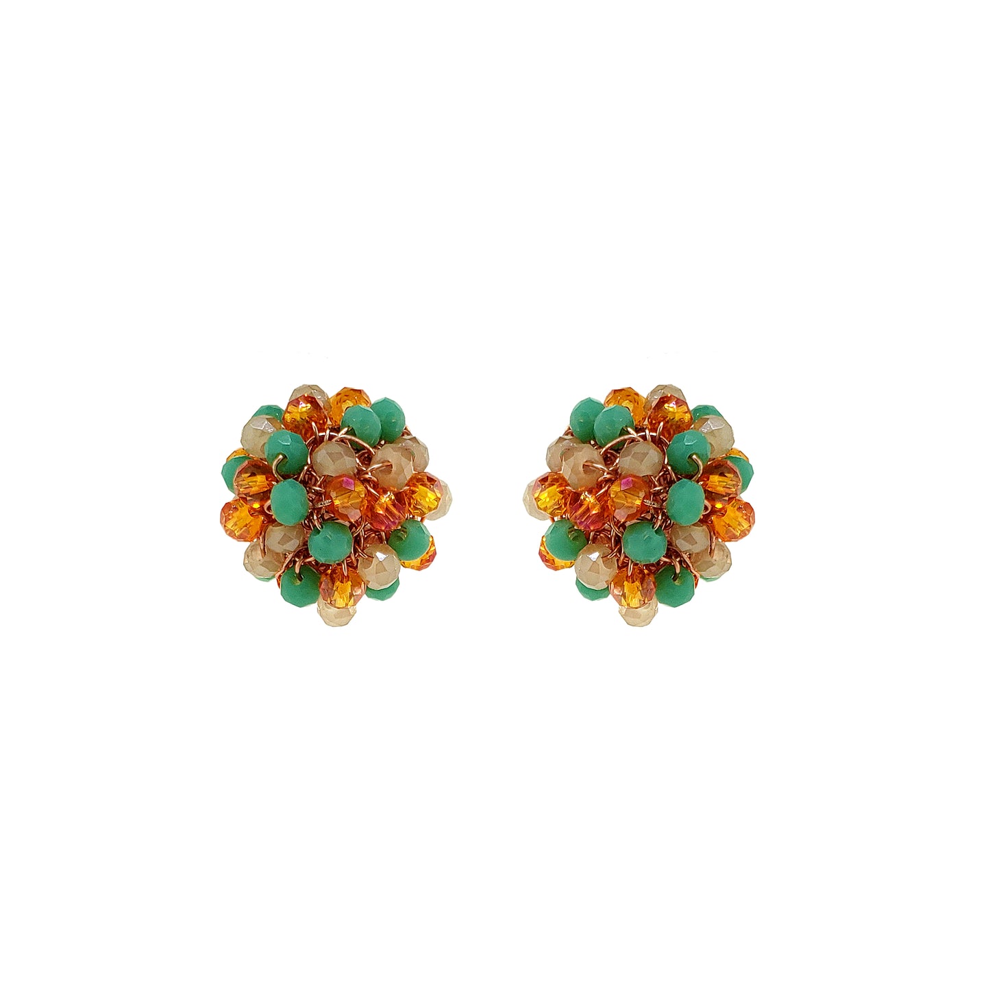 Small-Green-Orange-Beige-Gold-Dome-Mini-Post-Handmade-Crochet-Earrings-18k-gold-filled-wire-hypoallergenic-lightweight-statement-brazilian-soul-collection