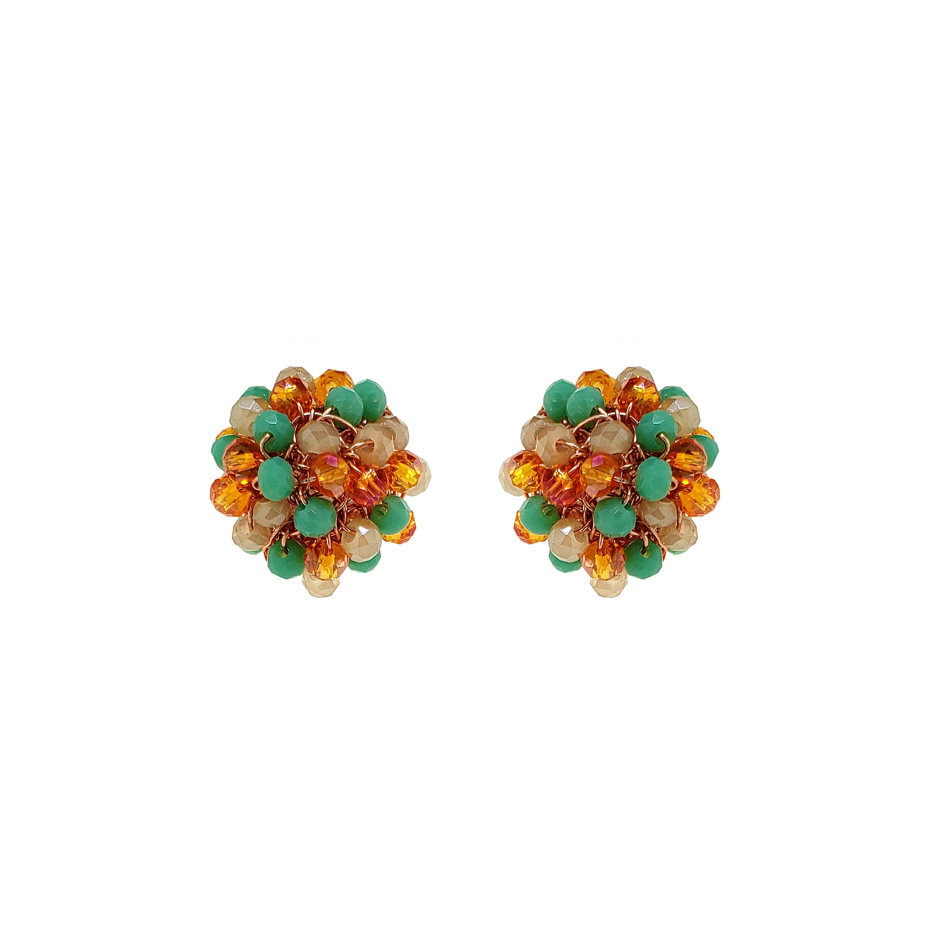 Small-Green-Orange-Beige-Gold-Dome-Mini-Post-Handmade-Crochet-Earrings-18k-gold-filled-wire-hypoallergenic-lightweight-statement-brazilian-soul-collection