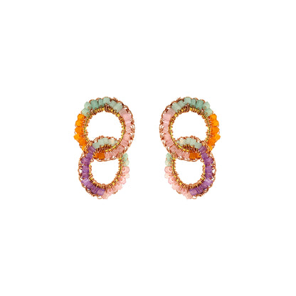 Small-Green-Pink-Purple-Orange-Double-Hoop-Nova-Dangle-Handmade-Crochet-Earrings-18k-gold-filled-wire-hypoallergenic-lightweight-statement-brazilian-soul-collection