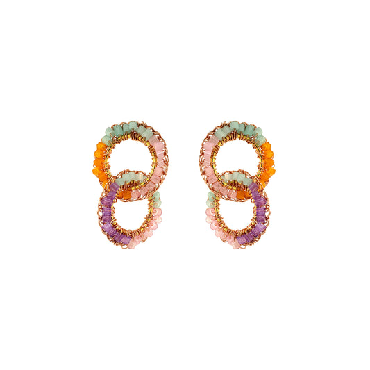 Small-Green-Pink-Purple-Orange-Double-Hoop-Nova-Dangle-Handmade-Crochet-Earrings-18k-gold-filled-wire-hypoallergenic-lightweight-statement-brazilian-soul-collection