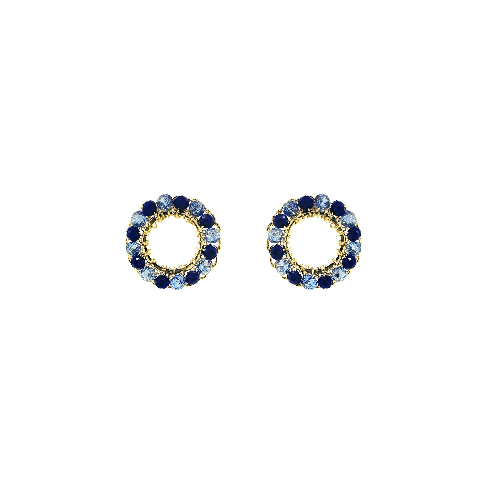 Circle-Blue-Gold-Molly-Handmade-Crochet-Earrings-18k-gold-filled-wire-hypoallergenic-lightweight-statement-soul-collection