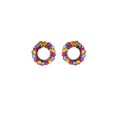 Small-Post-Circle-Electric-Fushcia-Blue-Yellow-Gold-Molly-Handmade-Crochet-Earrings-18k-gold-filled-wire-hypoallergenic-lightweight-statement-brazilian-soul-collection