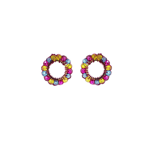 Small-Post-Circle-Electric-Fushcia-Blue-Yellow-Gold-Molly-Handmade-Crochet-Earrings-18k-gold-filled-wire-hypoallergenic-lightweight-statement-brazilian-soul-collection