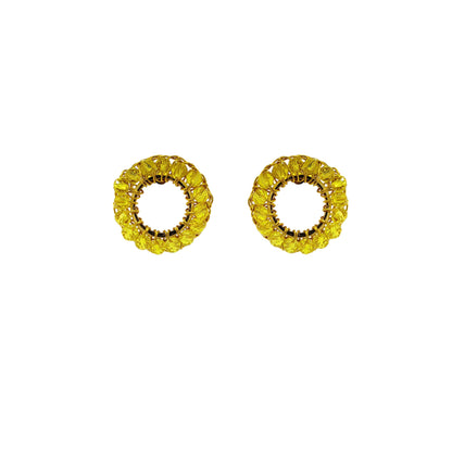 Small-Post-Circle-Electric-Yellow-Molly-Handmade-Crochet-Earrings-18k-gold-filled-wire-hypoallergenic-lightweight-statement-brazilian-soul-collection