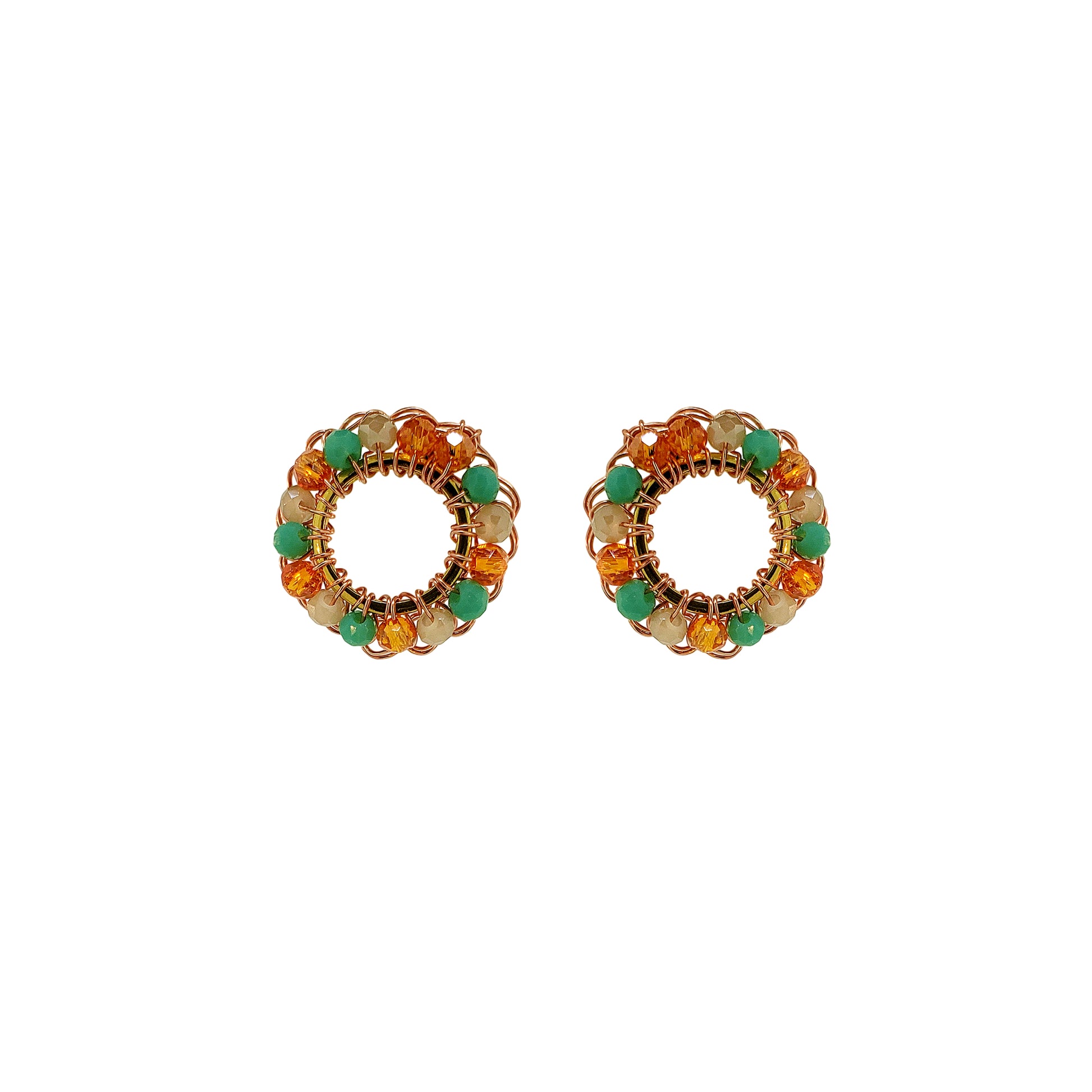 Small-Post-Circle-Green-Orange-Beige-Gold-Molly-Handmade-Crochet-Earrings-18k-gold-filled-wire-hypoallergenic-lightweight-statement-brazilian-soul-collection