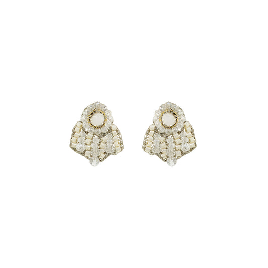 Small-Raffia-White-Clear-Gold-Sea-Shell-Post-Handmade-Crochet-Earrings-18k-gold-filled-wire-hypoallergenic-lightweight-statement-soul-collection