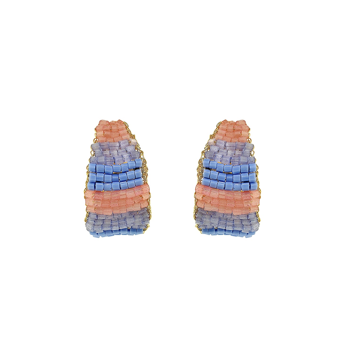 Soft Pink & Blue Mix Nyx Hoop Handmade Crochet Earrings