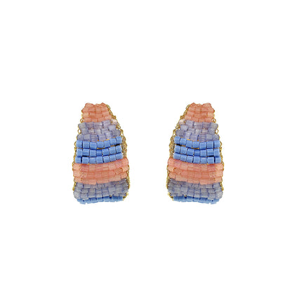 Soft Pink & Blue Mix Nyx Hoop Handmade Crochet Earrings