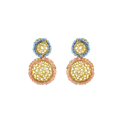 Light-Pink-Blue-Gold-Patch-Mini-Handmade-Crochet-Earrings-18k-gold-filled-wire-hypoallergenic-lightweight-statement-soul-collection