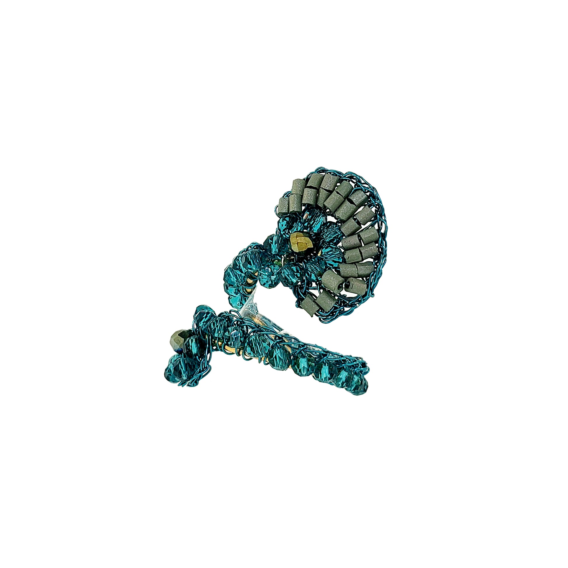 Spiral-Teal-Eos-Handmade-Crochet-Ring-18k-gold-filled-wire-hypoallergenic-lightweight-statement-soul-collection-2