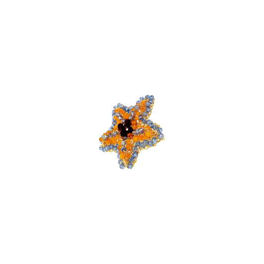 Star-Blue-Red-Orange-Gold-Sea-Star-Handmade-Crochet-Ring-18k-gold-filled-wire-hypoallergenic-lightweight-statement-soul-collection