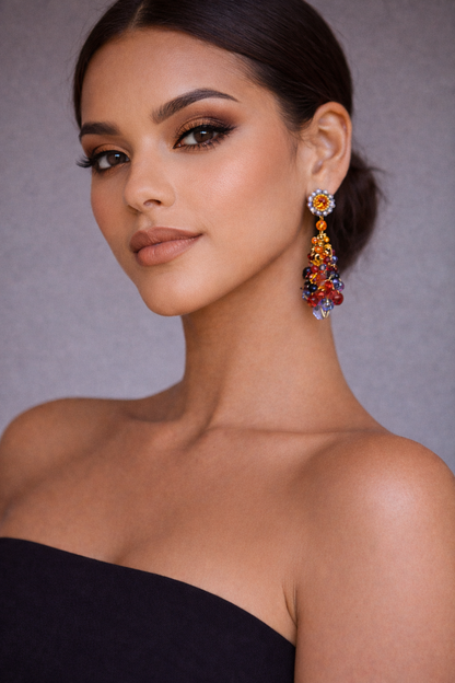 handmade-crochet-earrings-hoops-and-floral-studs-18k-gold-filled-wire-hypoallergenic-lightweight-handmade-jewelry-statement-earrings-for-women-soul-collection-brazilian-Model-AI