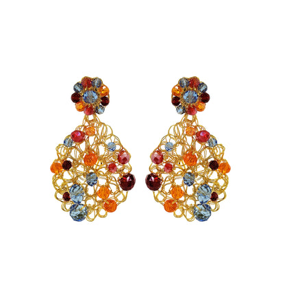 Teardrop-Mesh-Blue-Red-Orange-Gold-Aurora-Drop-Handmade-Crochet-Earrings18k-gold-filled-wire-hypoallergenic-lightweight-statement-soul-collection
