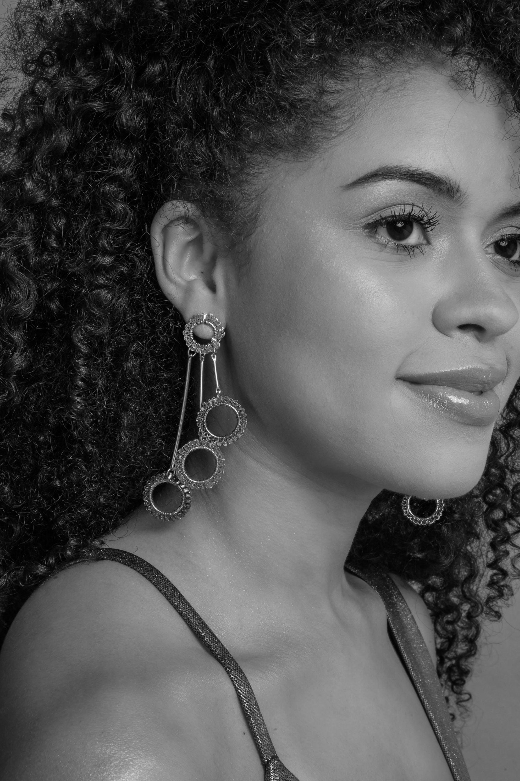 Triple-Dangle-Nora-Chandelier-Handmade-Crochet-Earrings-Model-18k-gold-filled-wire-hypoallergenic-lightweight-statement-brazilian-soul-collection