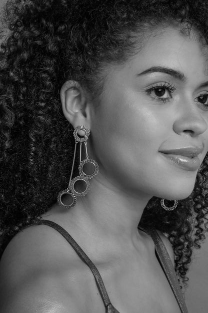 Triple-Dangle-Nora-Chandelier-Handmade-Crochet-Earrings-Model-18k-gold-filled-wire-hypoallergenic-lightweight-statement-brazilian-soul-collection