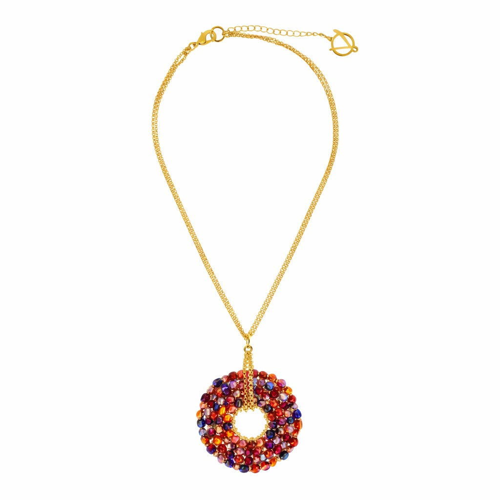 Sunrise Mix Snowdrop Handmade Crochet Necklace