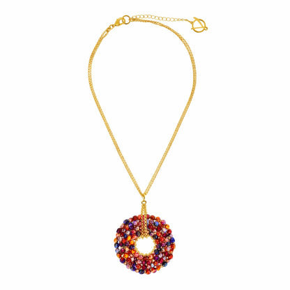 Sunrise Mix Snowdrop Handmade Crochet Necklace