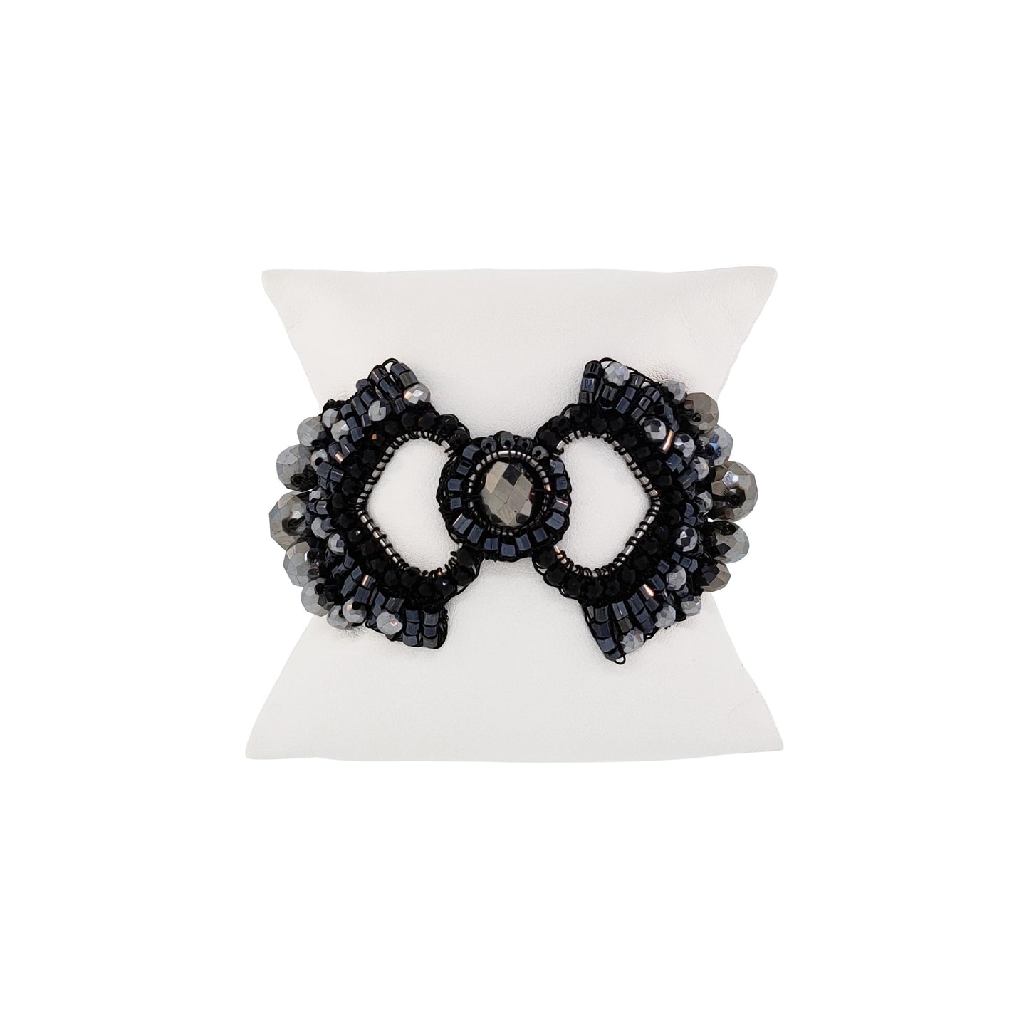 Royal Black Mix Queen's Heart Handmade Crochet Bracelet