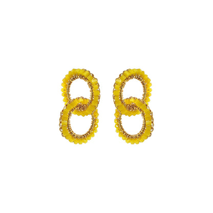 Yellow & Gold Nova Handmade Crochet Earrings