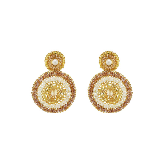 Golden Mix Ripples Handmade Crochet Earrings