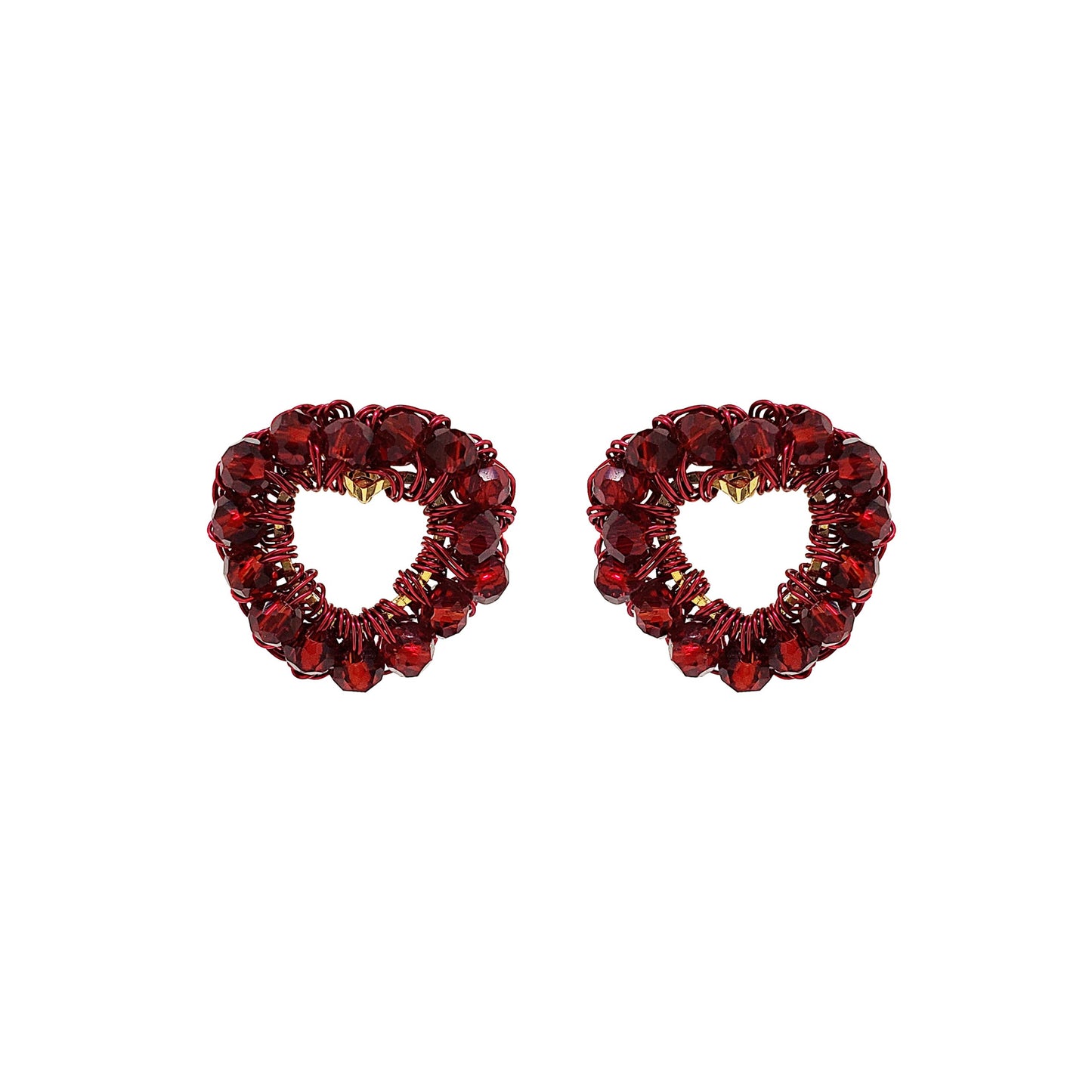 Cherry Red Mix Queen's Mini Posts Handmade Crochet Earrings