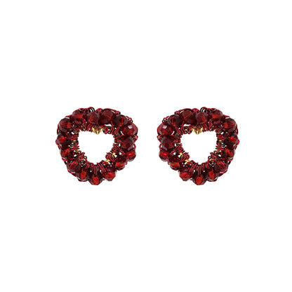 Cherry Red Mix Queen's Mini Posts Handmade Crochet Earrings