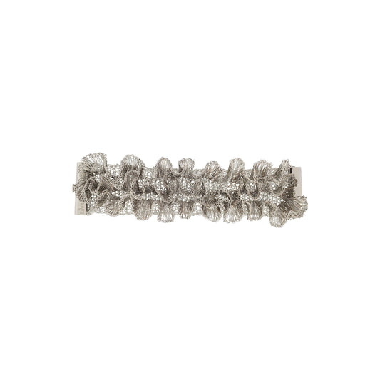 All Silver Rio Handmade Ruffled Crochet Bracelet