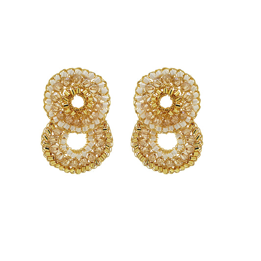 Golden Mix Gush Small Handmade Crochet Earrings