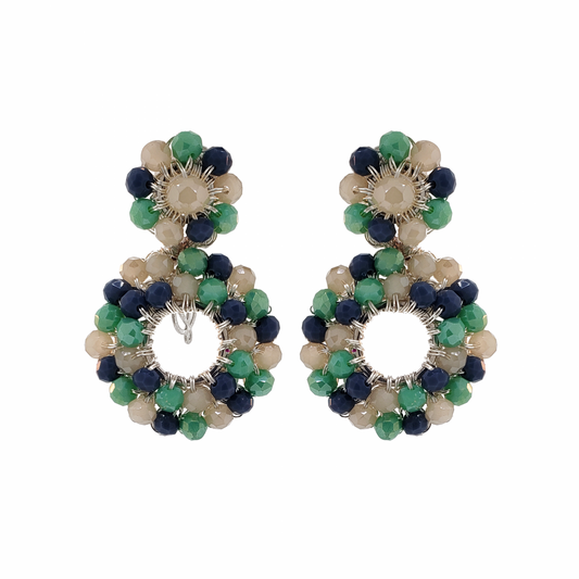 Caribbean Small Double Open Mandala Handmade Crochet Earring