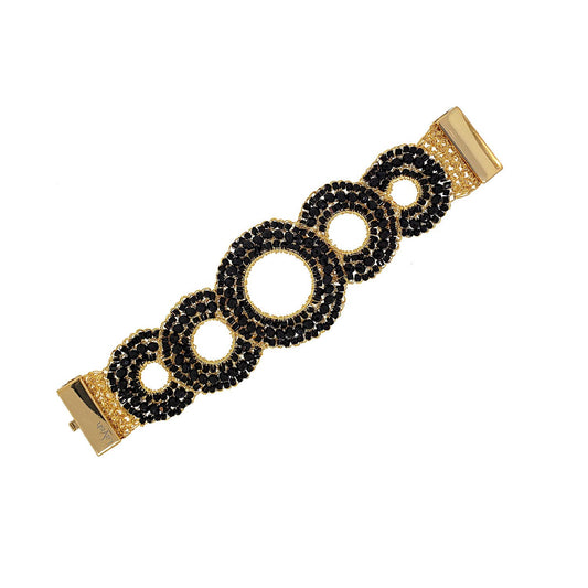 Black & Gold Gush Handmade Crochet Bracelet