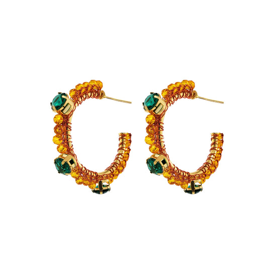 Mystic Amber Lena Hoops Handmade Crochet Earrings