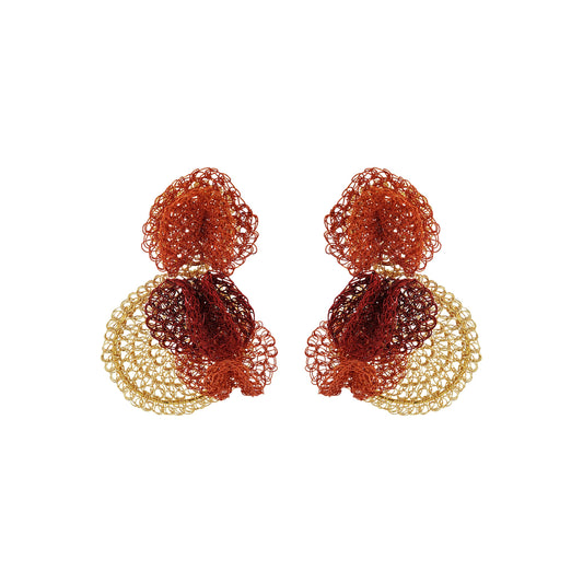 Copper Mix Reef Handmade Crochet Earrings