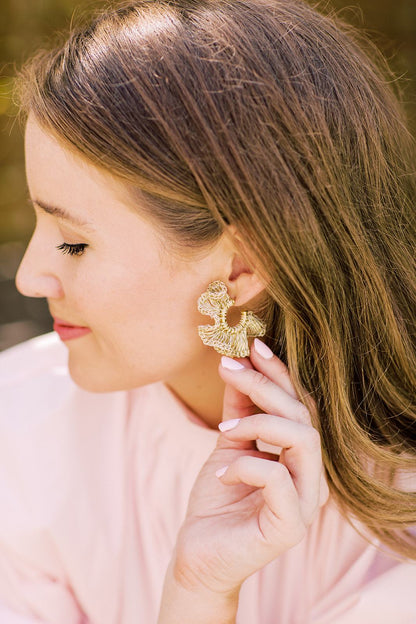 All Vintage Gold Rio Hoops Handmade Crochet Earrings