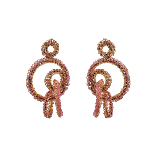 Rose Quartz Mix Clara Handmade Crochet Earrings