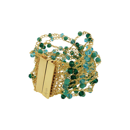 Ocean Teal Multi-String Handmade Crochet Bracelet