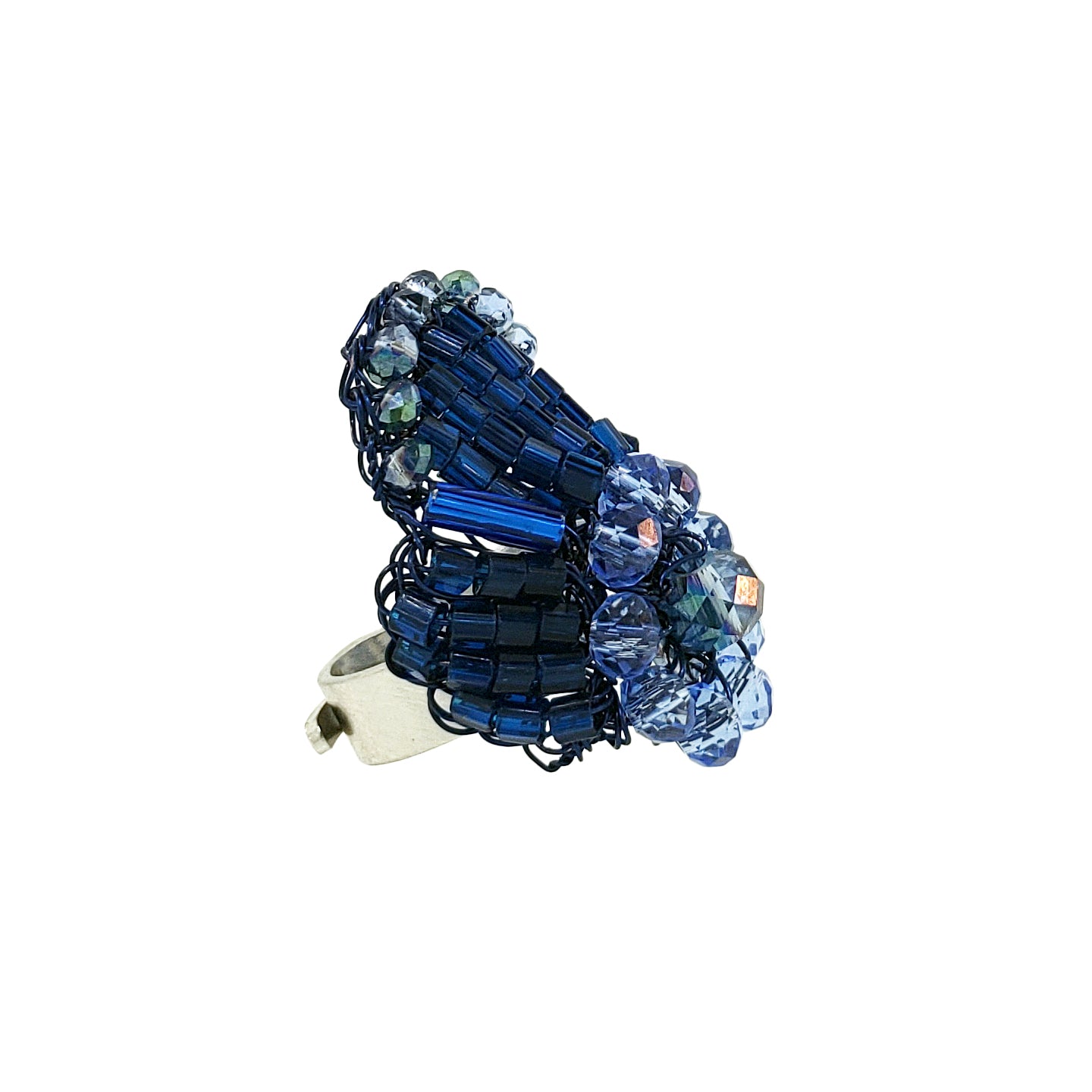 Royal Blue Mix Queen Handmade Crochet Ring