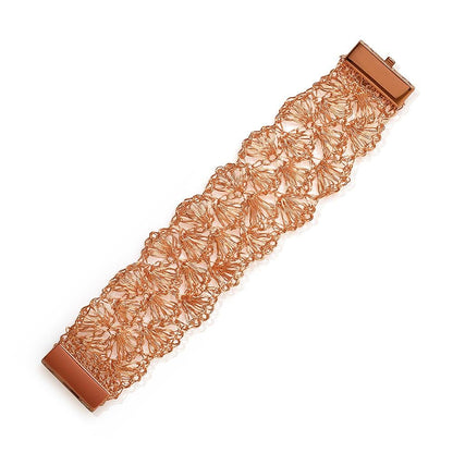 All Rose Gold Shells Handmade Crochet Bracelet