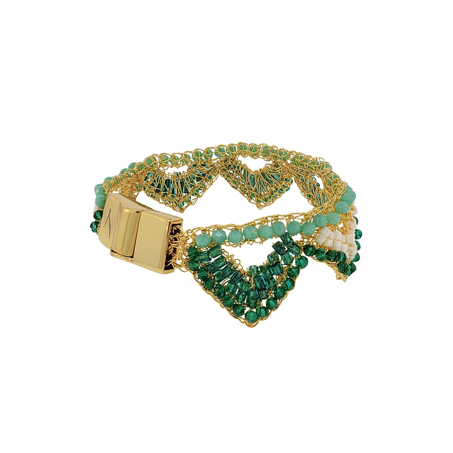 Ocean Teal Mix Mermaid Handmade Crochet Bracelet