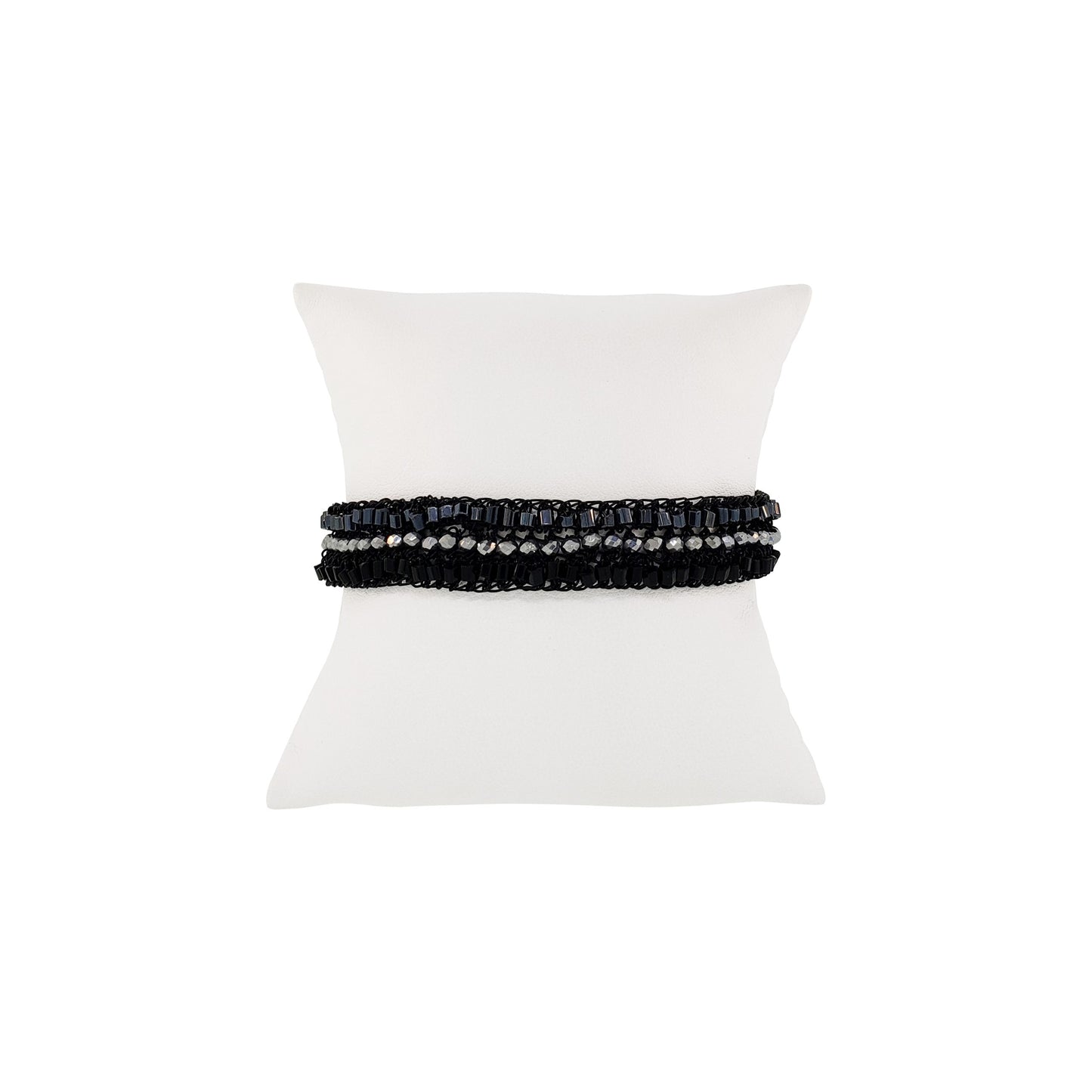 Royal Black Ziggy Handmade Crochet Bracelet