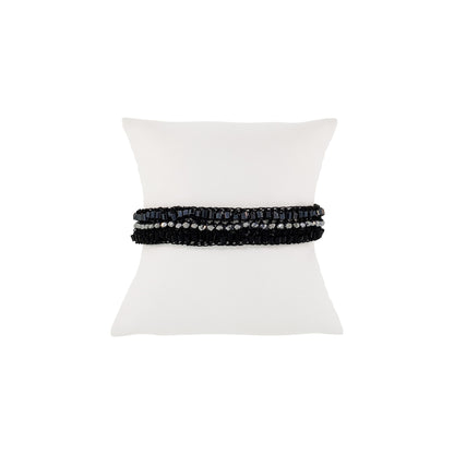 Royal Black Ziggy Handmade Crochet Bracelet