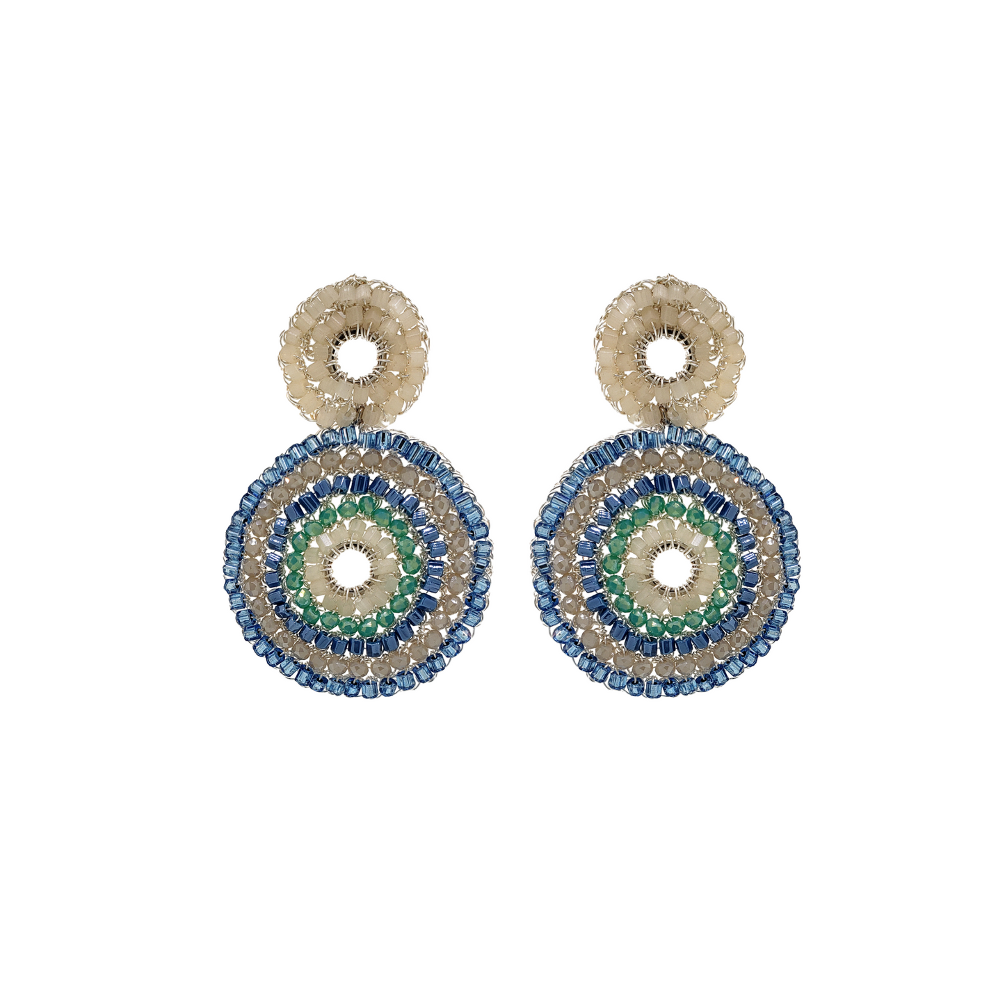 Classic Caribbean Double Mandala Handmade Crochet Earrings