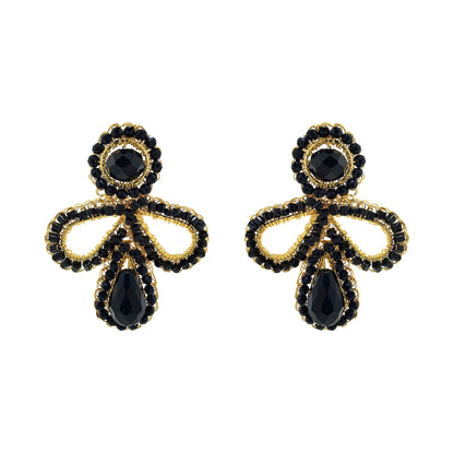 Black & Gold Allusions Trio Crochet Handmade Earrings